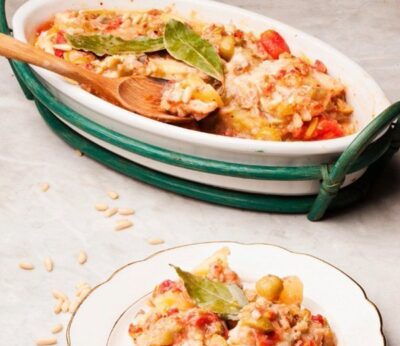 Bacalao con tomate y patatas