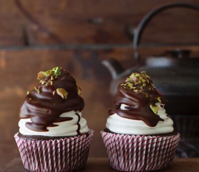 Cupcakes de chocolate con merengue