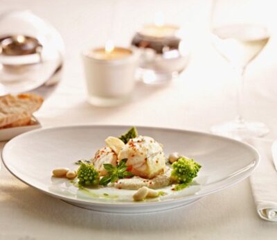 Coliflor con salsa de aceitunas