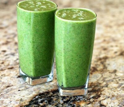 Batido de frutas y té matcha