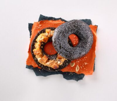 Bagel de calabaza y cacahuetes