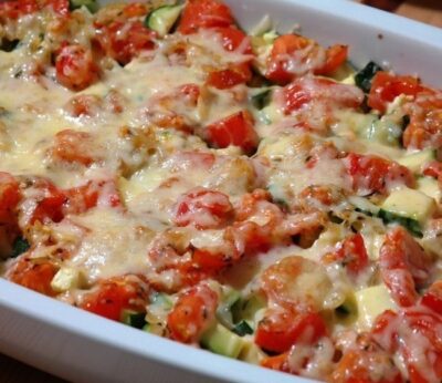 Pisto (manchego) gratinado