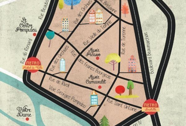 Ilustración del mapa de París