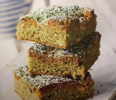 Brownies de vainilla y matcha