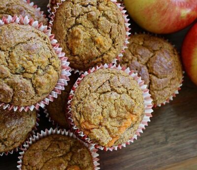 Receta: muffins de manzana, nueces y quinoa