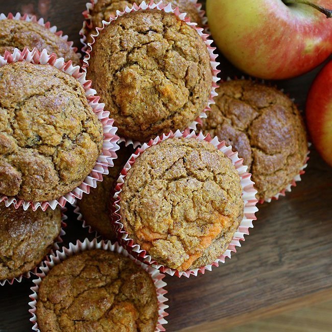 Receta: muffins de manzana, nueces y quinoa