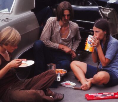 Un picnic improvisado en el festival de Woodstock