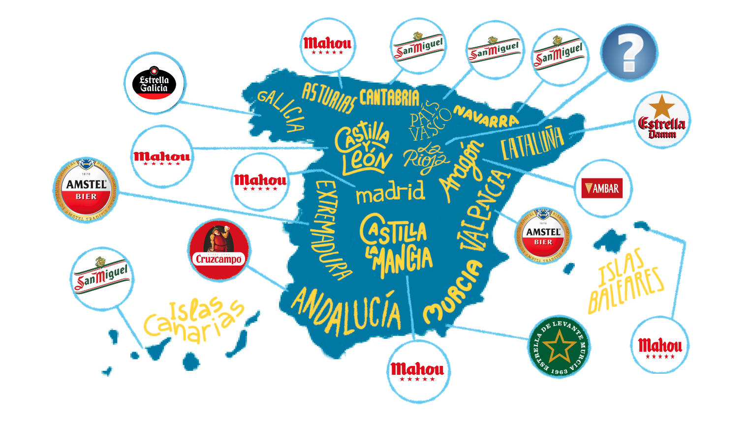 Mapa cervezas más consumidas