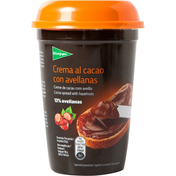 Crema chocolate y avellanas de El Corte Inglés.