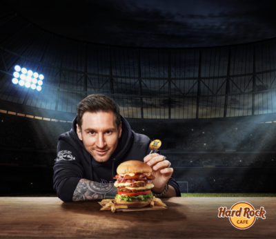 Messi hamburguesa Hard Rock Cafe