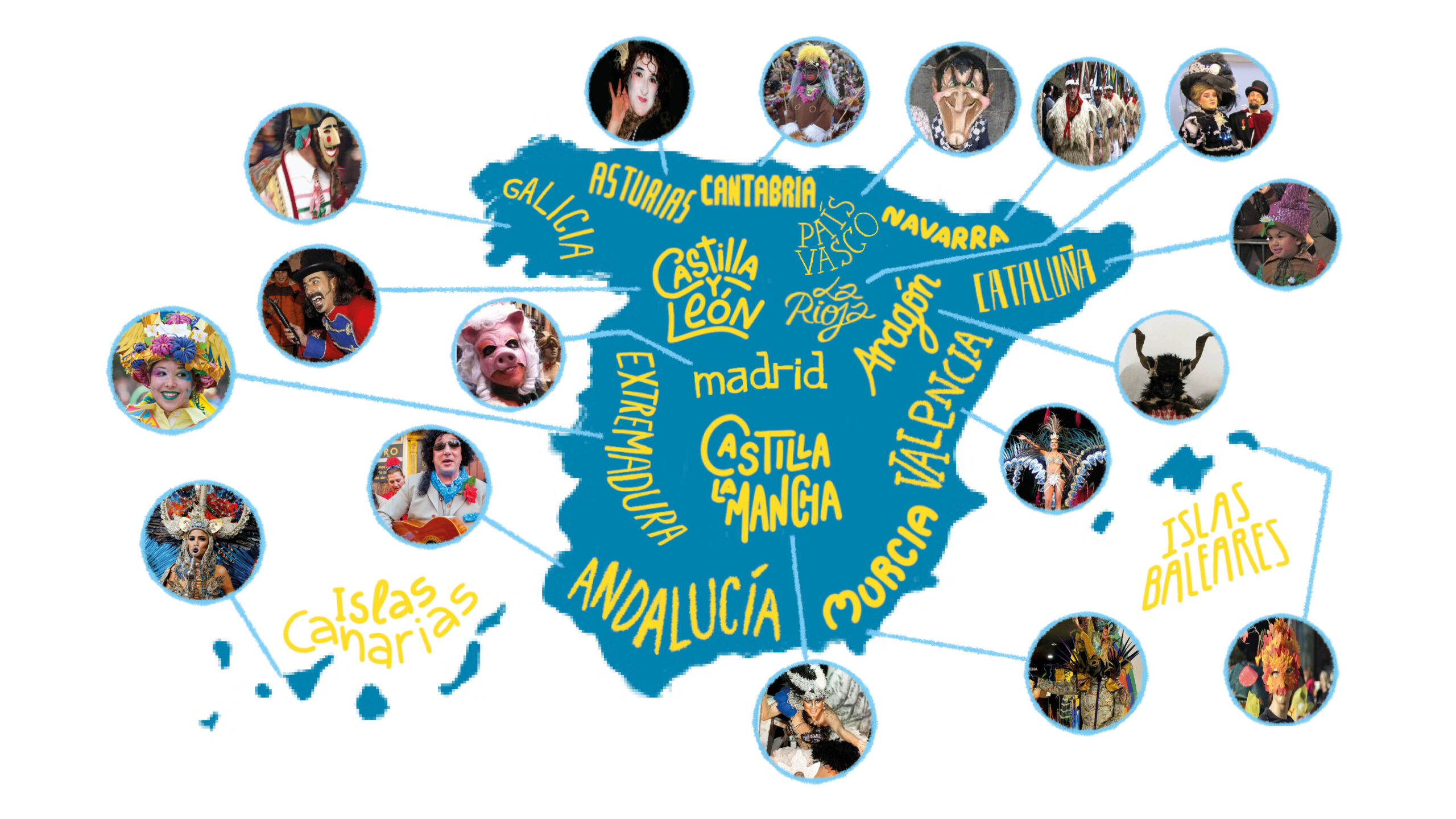 mapa fiestas de carnaval