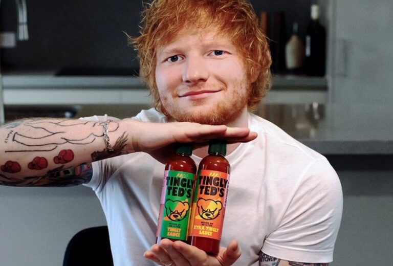 Ed Sheeran y su marca de salsas picantes.