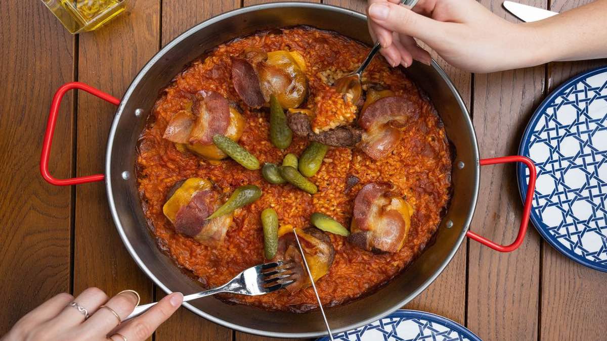 Paella cheeseburger - Don Enrique en Miami