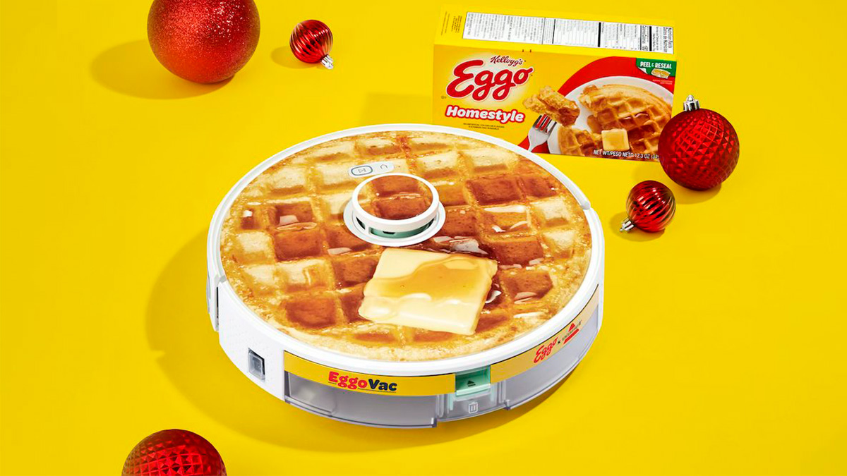 Eggo goes viral with waffle-shaped robotic hoover