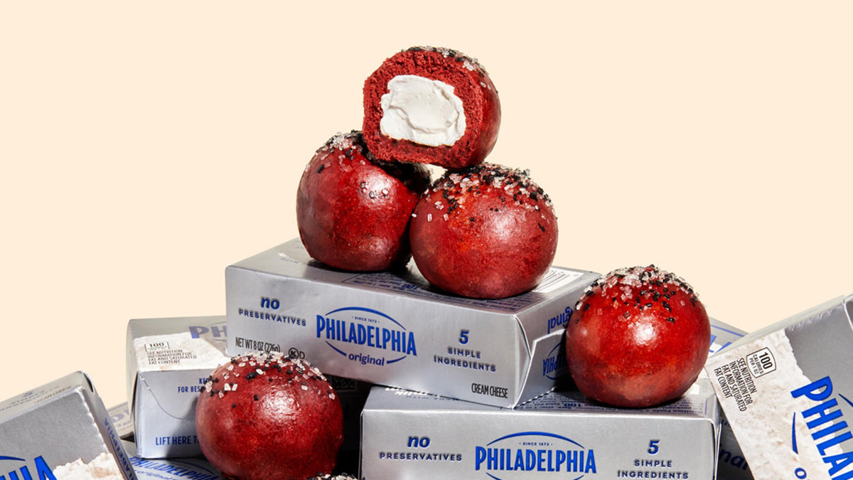 Milk Bar x Philadelphia collide in mini red velvet and cream cheese bombs
