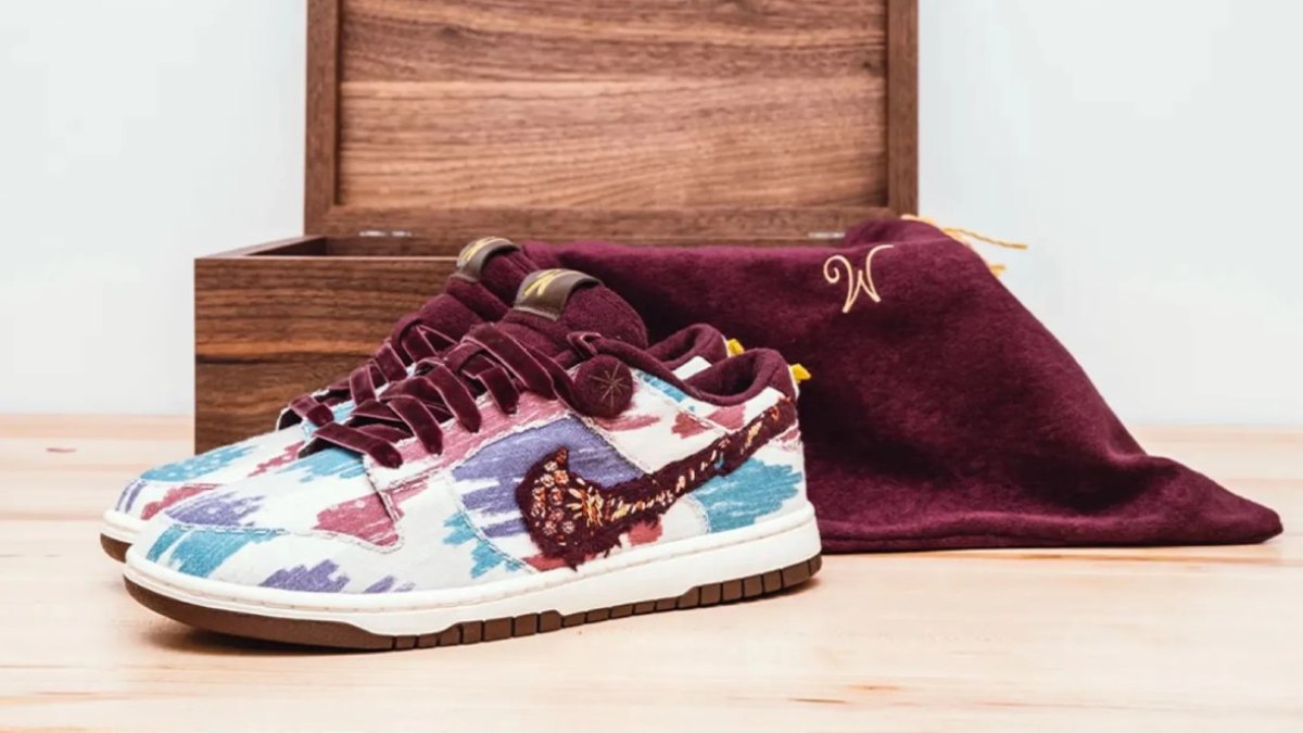 These are Willy Wonka’s Nike sneakers, designed by Timothée Chalamet for the premiere of the movie
