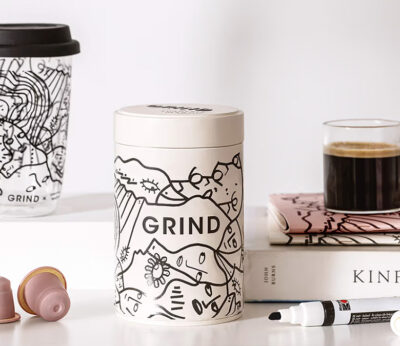 Grind colabora con la artista Shantell Martin para lanzar una cápsula creativa en torno al café