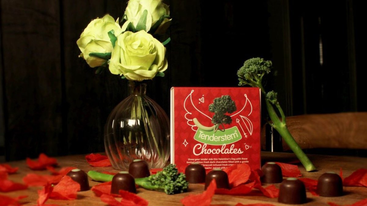 Broccoli and chocolate bonbons, the peculiar combination for this Valentine’s Day