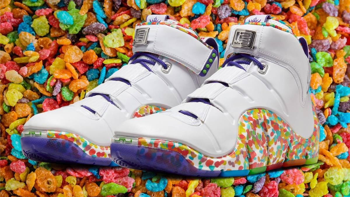 Asi es la zapatilla de Fruity Pebbles que llevo Lebron James en sus inicios y que estaran a la venta en Estados Unidos Tapas