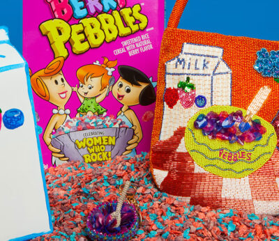 Susan Alexandra convierte los cereales PEBBLES en accesorios de moda