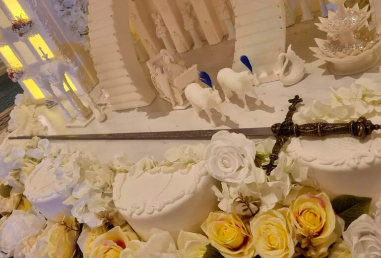 This is how this colossal £13,000 wedding cake was made