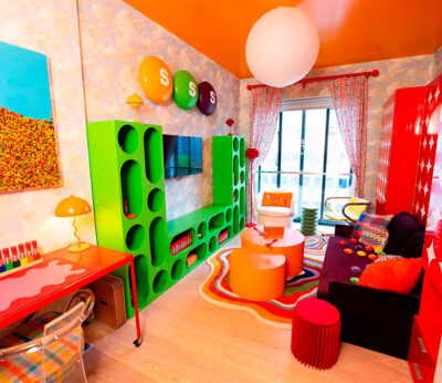 Skittles designs a colourful flat to live in for free for a year