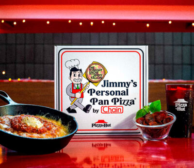 Jimmy Fallon creates a speacial pizza for Pizza Hut