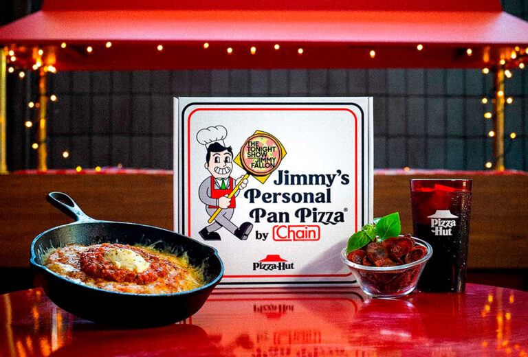 Jimmy Fallon creates a speacial pizza for Pizza Hut