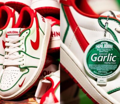 Así es la colaboración «no oficial» de Papa John’s con Jordan representada en unas zapatillas