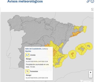 El Ayuntamiento de Lorca activa el Plan INUNLOR en fase de preemergencia ante el nivel amarillo por lluvias y tormentas