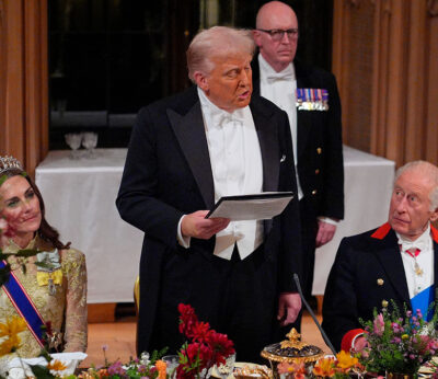 Así transcurrió la cena de gala de Windsor con Trump