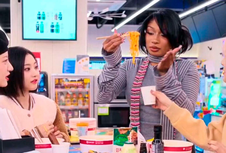 Megan Thee Stallion comparte un ramen picante con la banda de K-pop Billlie